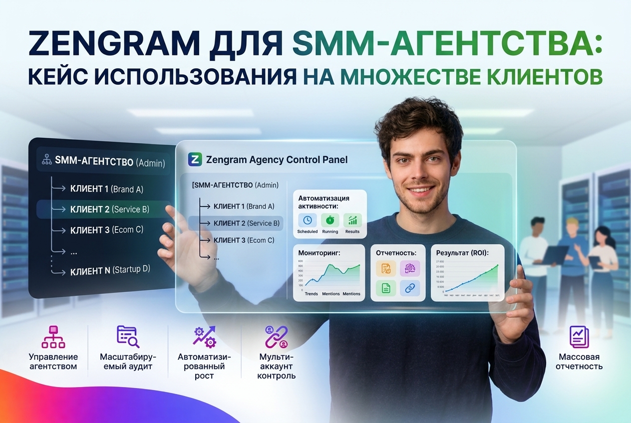 Zengram для SMM-агентства: кейс использования на множестве клиентов